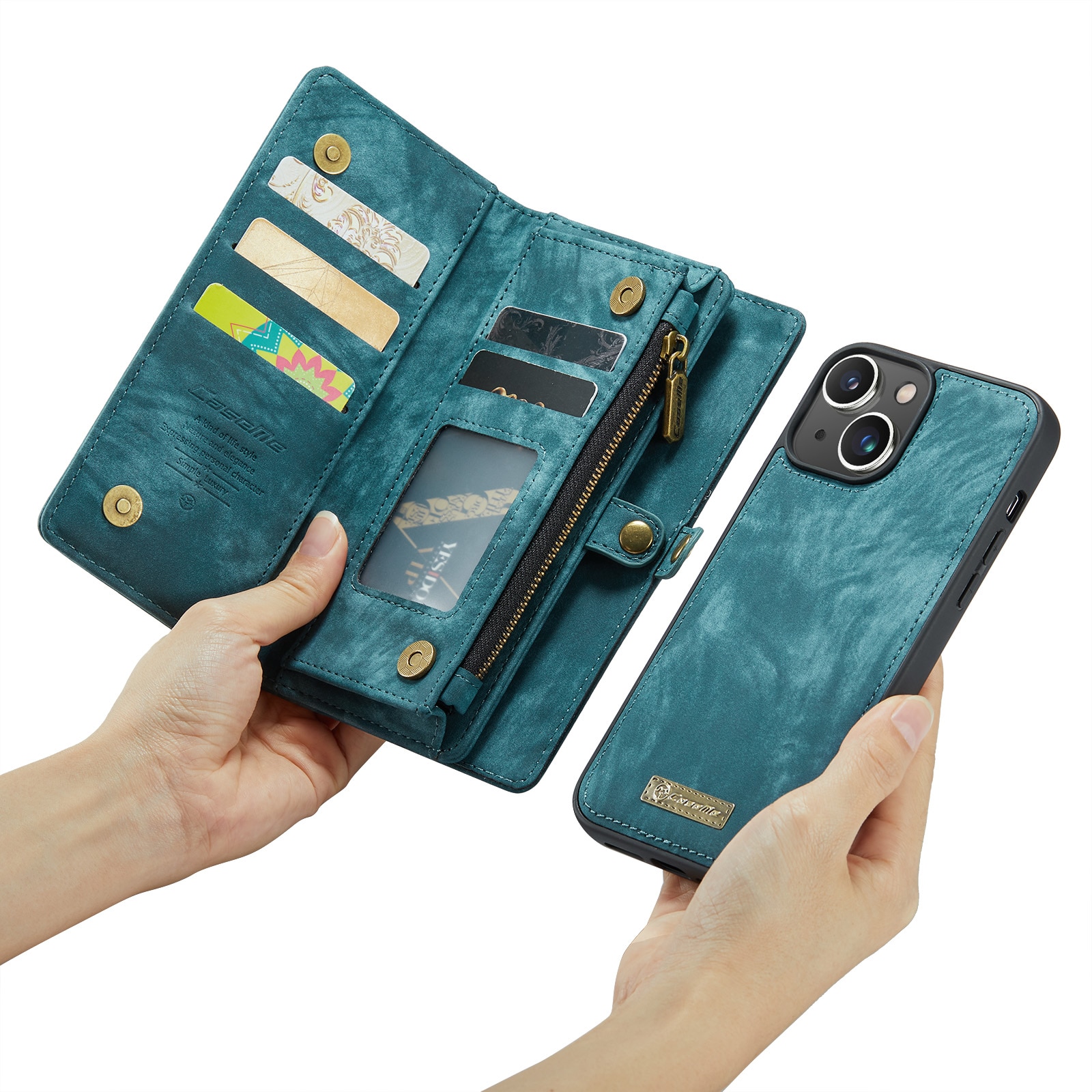 Multi-slot Plånboksfodral iPhone 14 Plus blå