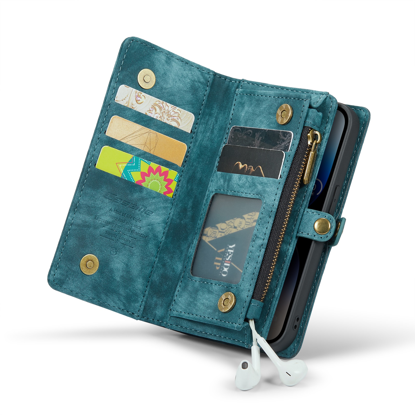 Multi-slot Plånboksfodral iPhone 14 Pro Max blå