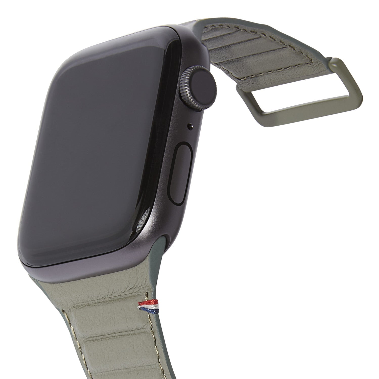 Leather Magnetic Traction Strap Apple Watch 41mm Series 7 Olive