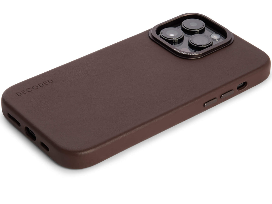 Leather Back Cover iPhone 14 Pro Brown