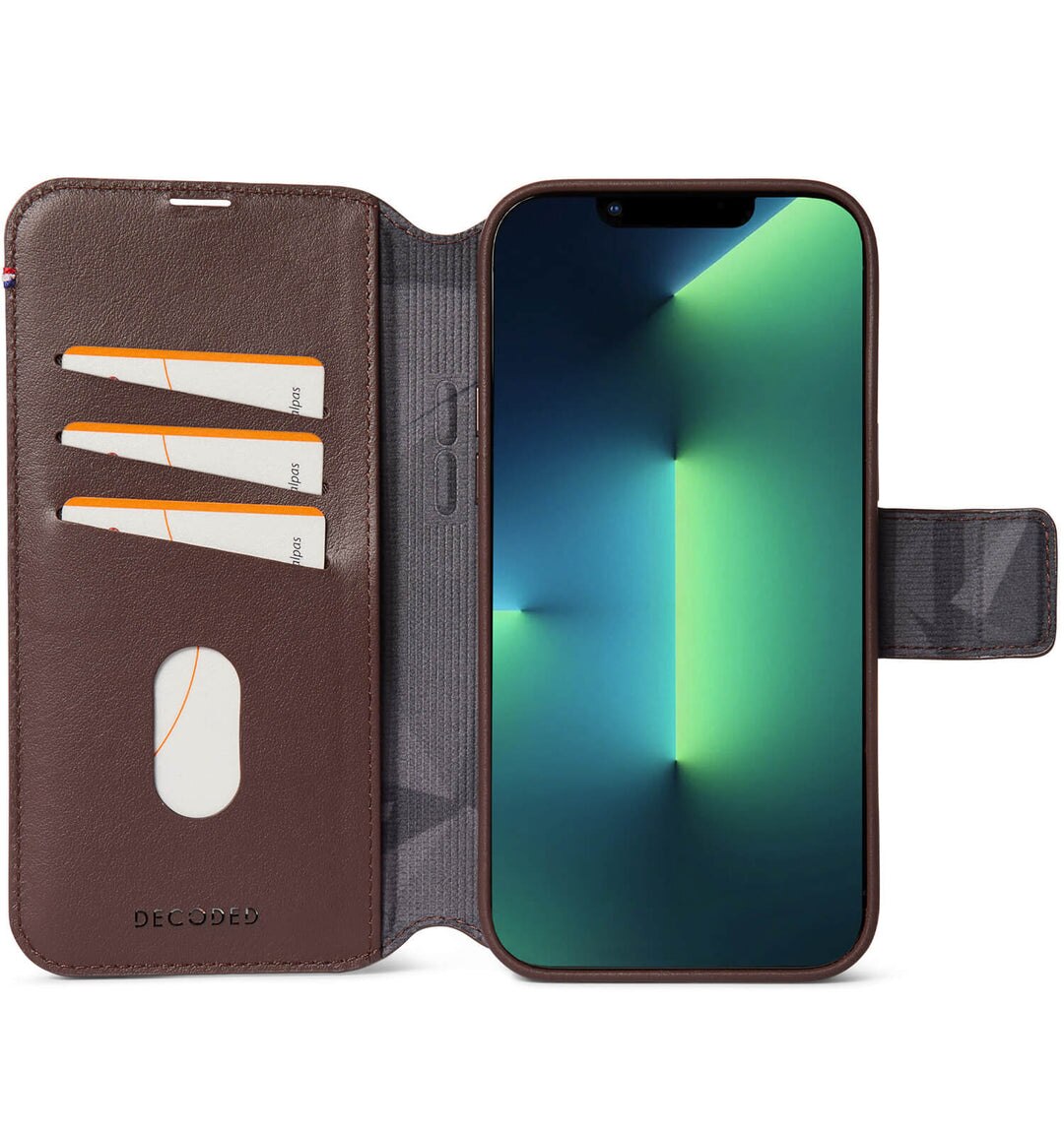 Detachable Wallet Leather iPhone 14 Pro Brown