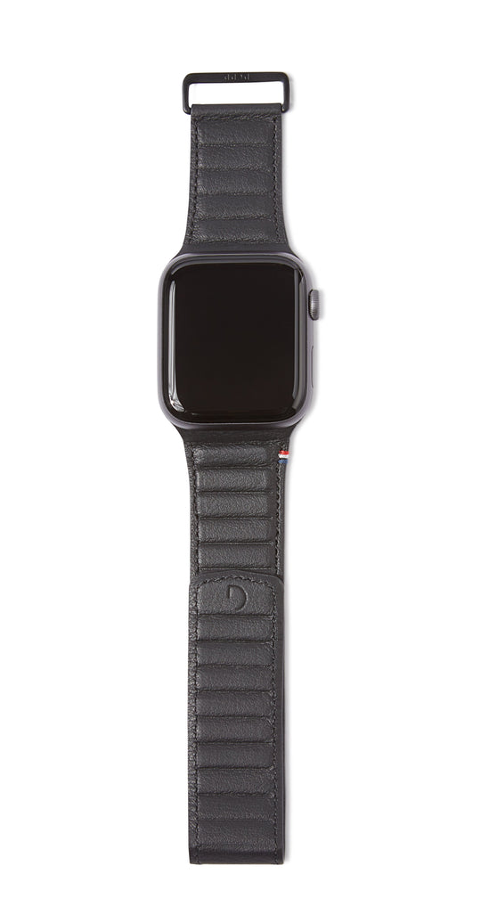 Leather Magnetic Traction Strap Apple Watch 41mm Series 7 Black