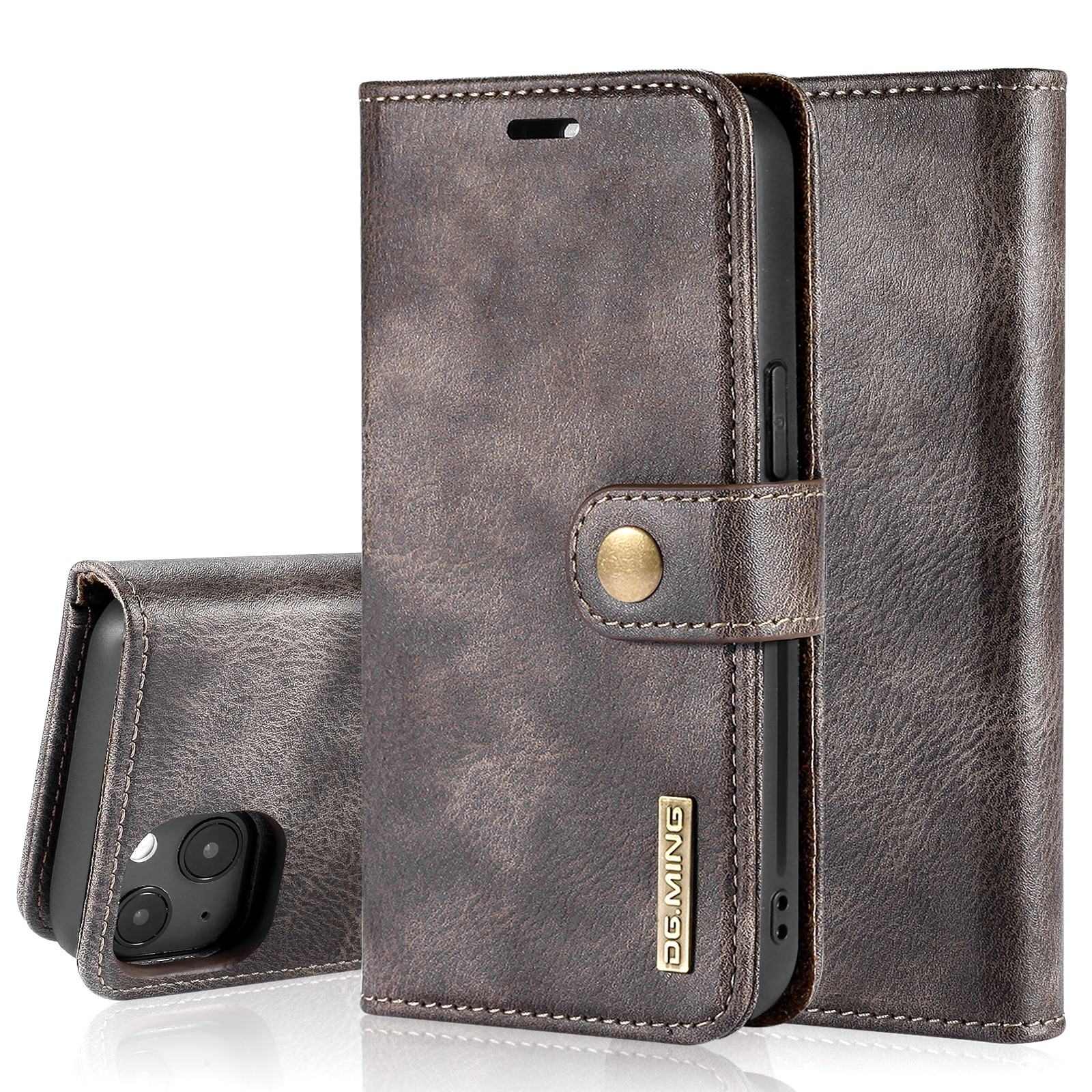 Magnet Wallet iPhone 14 Brown