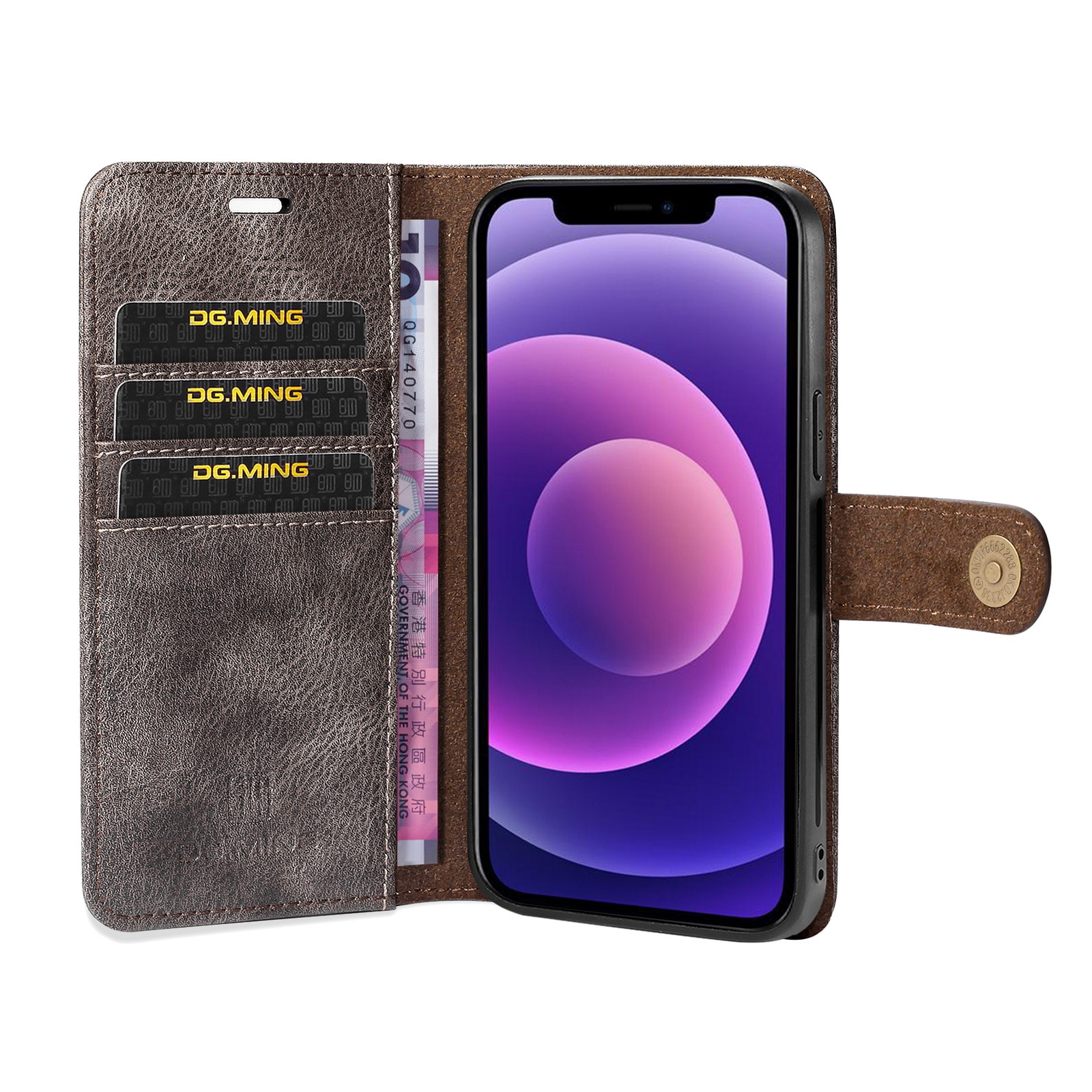 Magnet Wallet iPhone 13 Mini Brown