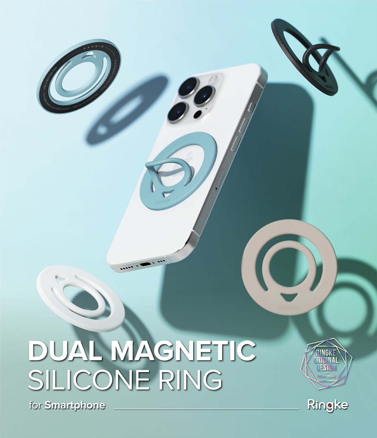 Dual Magnetic Silicone Ring Warm Gray