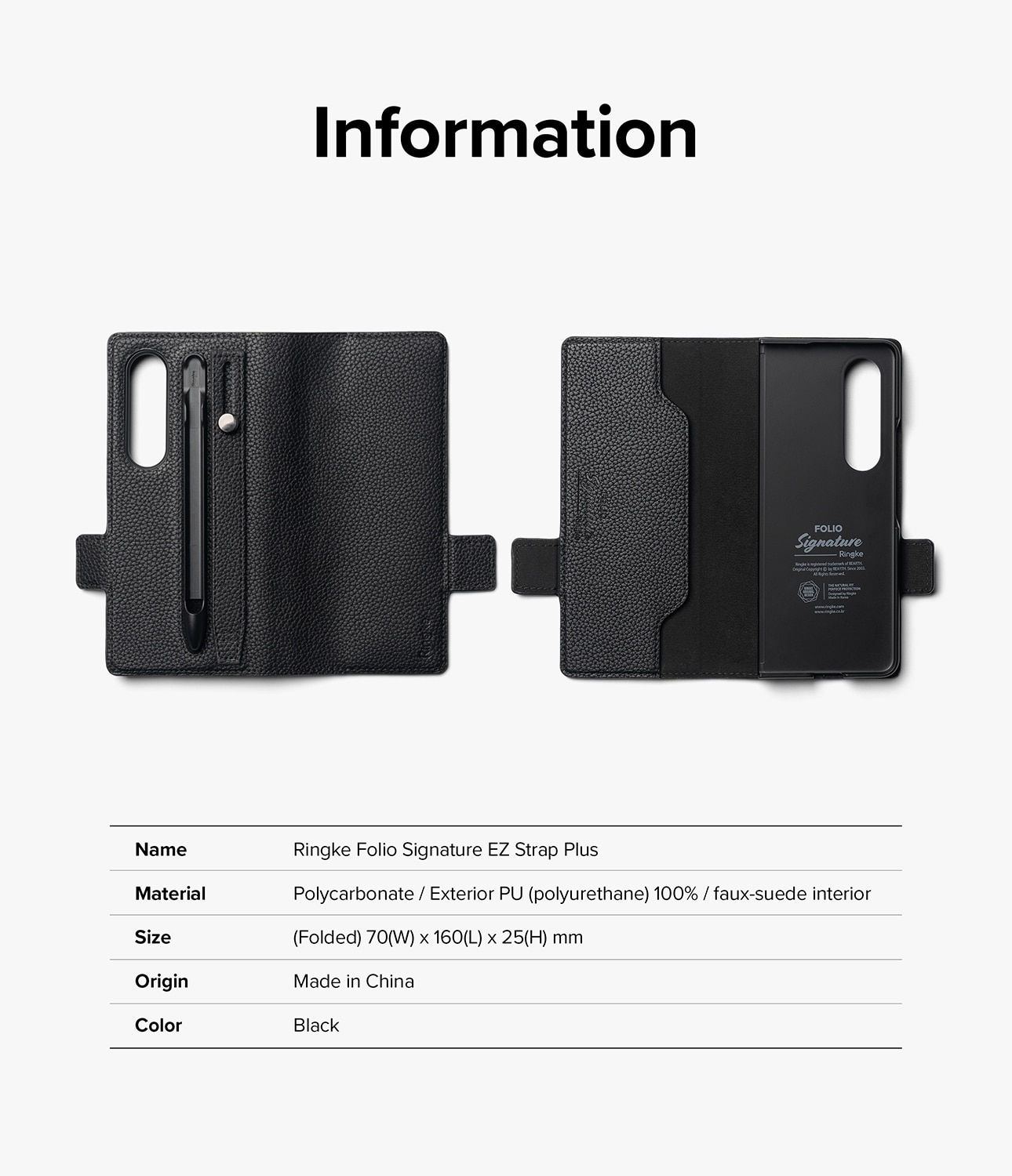 Folio Signature EZ Strap Plus Galaxy Z Fold 4 Black