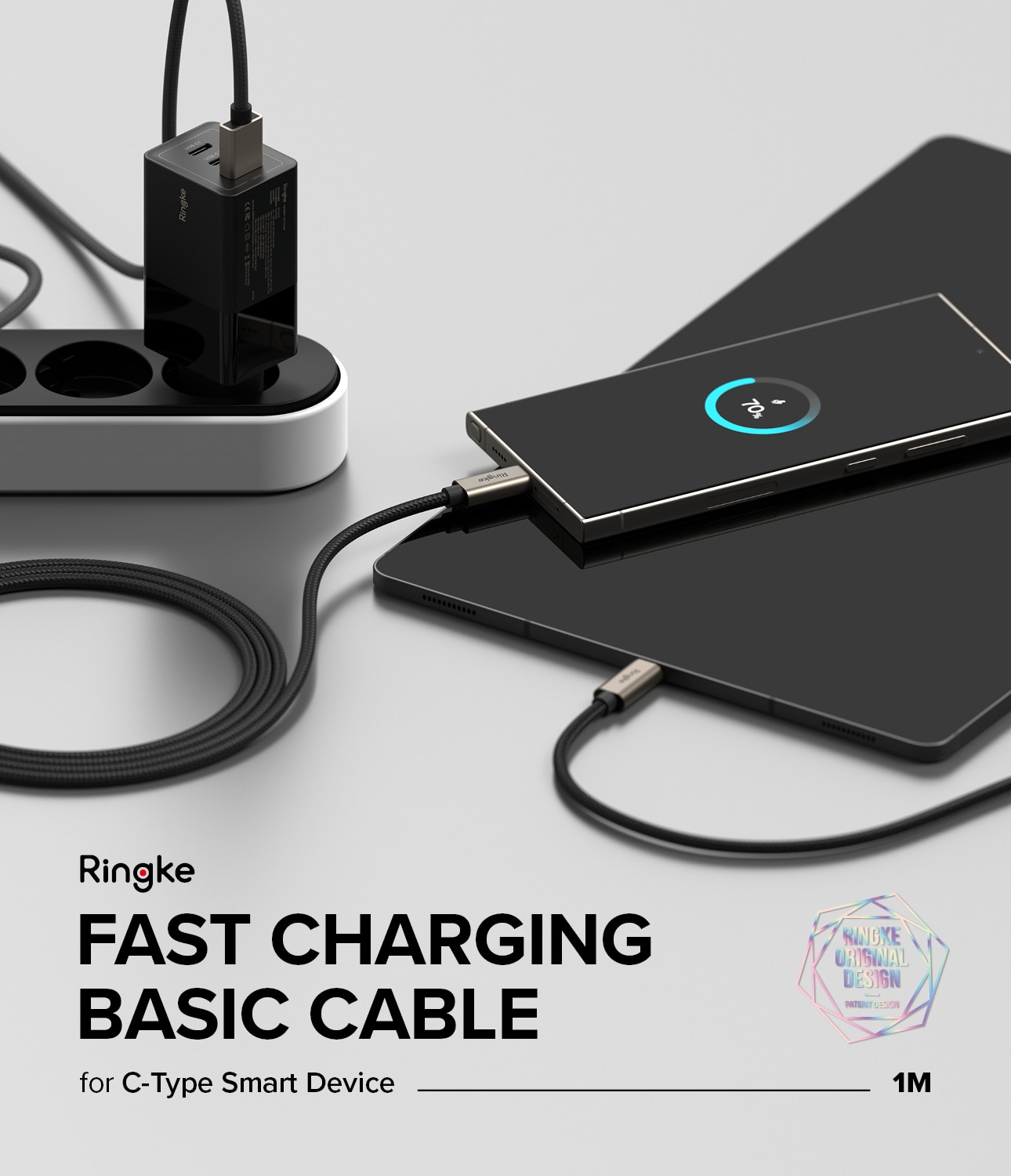 Fast Charging Basic Kabel USB-A -> USB-C 1m svart