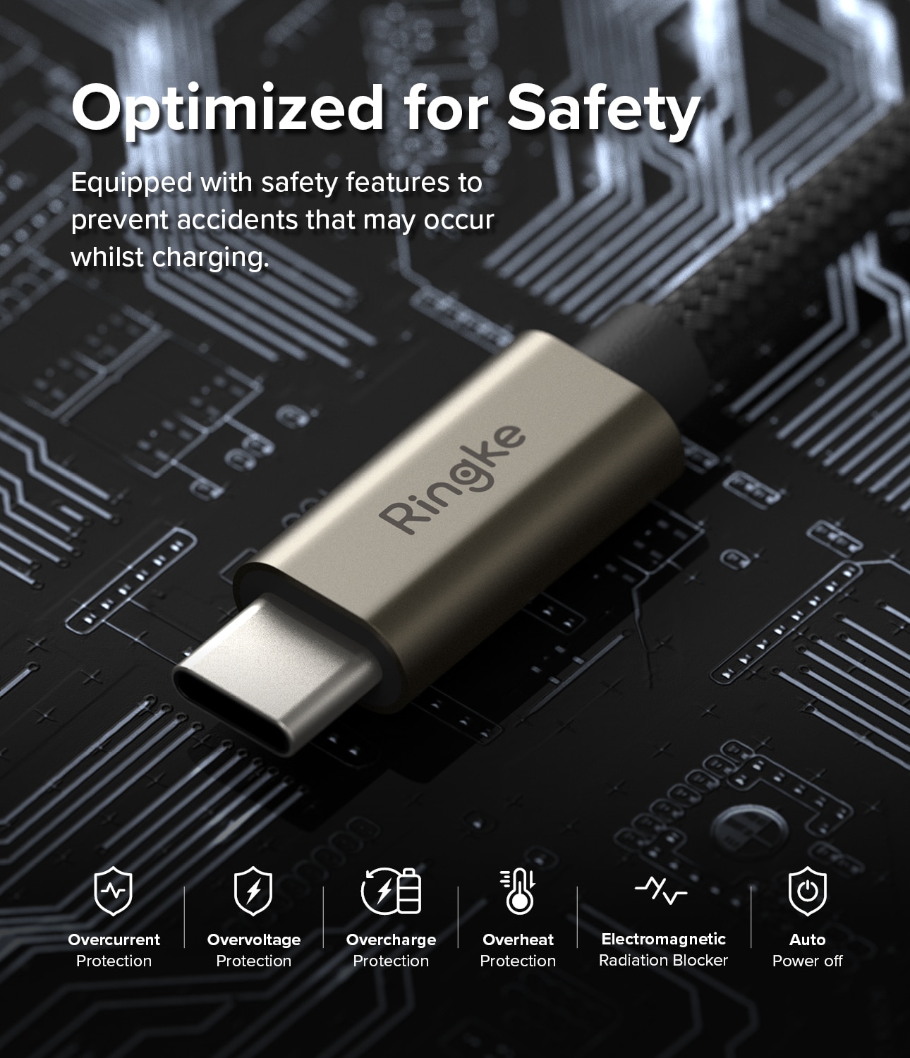 Fast Charging Basic Kabel USB-A -> USB-C 1m svart