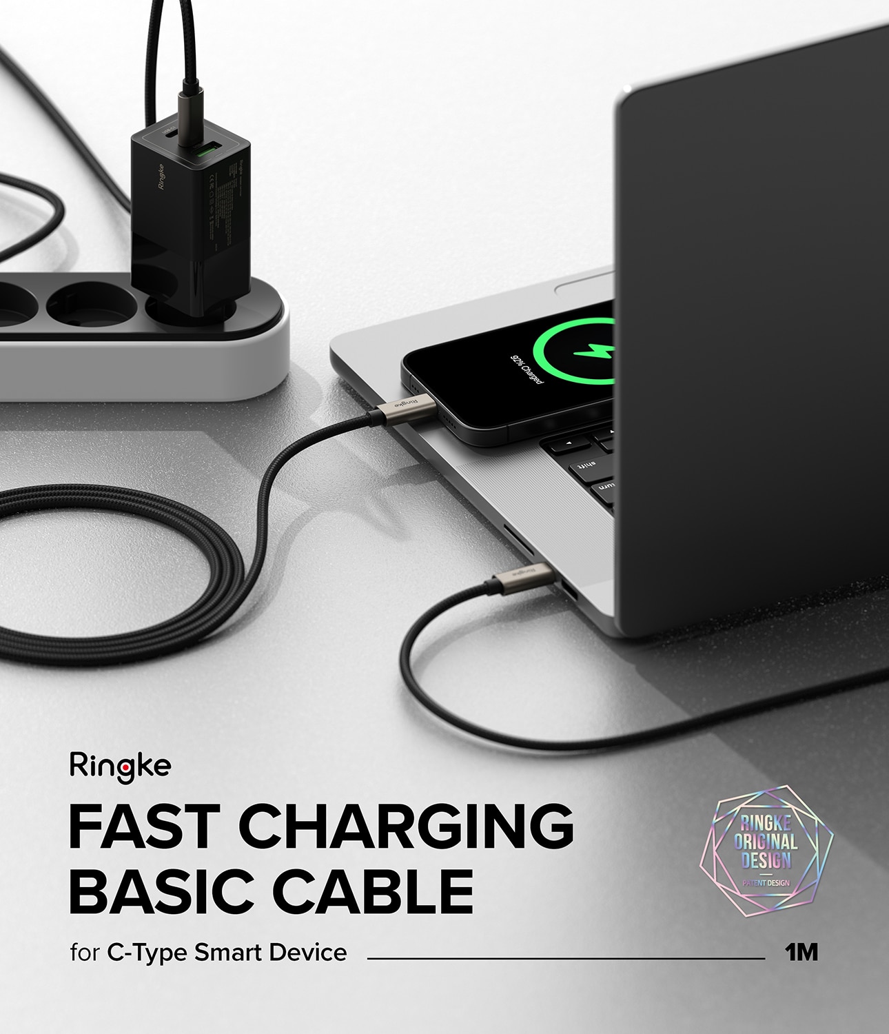 Fast Charging Basic Kabel USB-C -> USB-C 1m svart