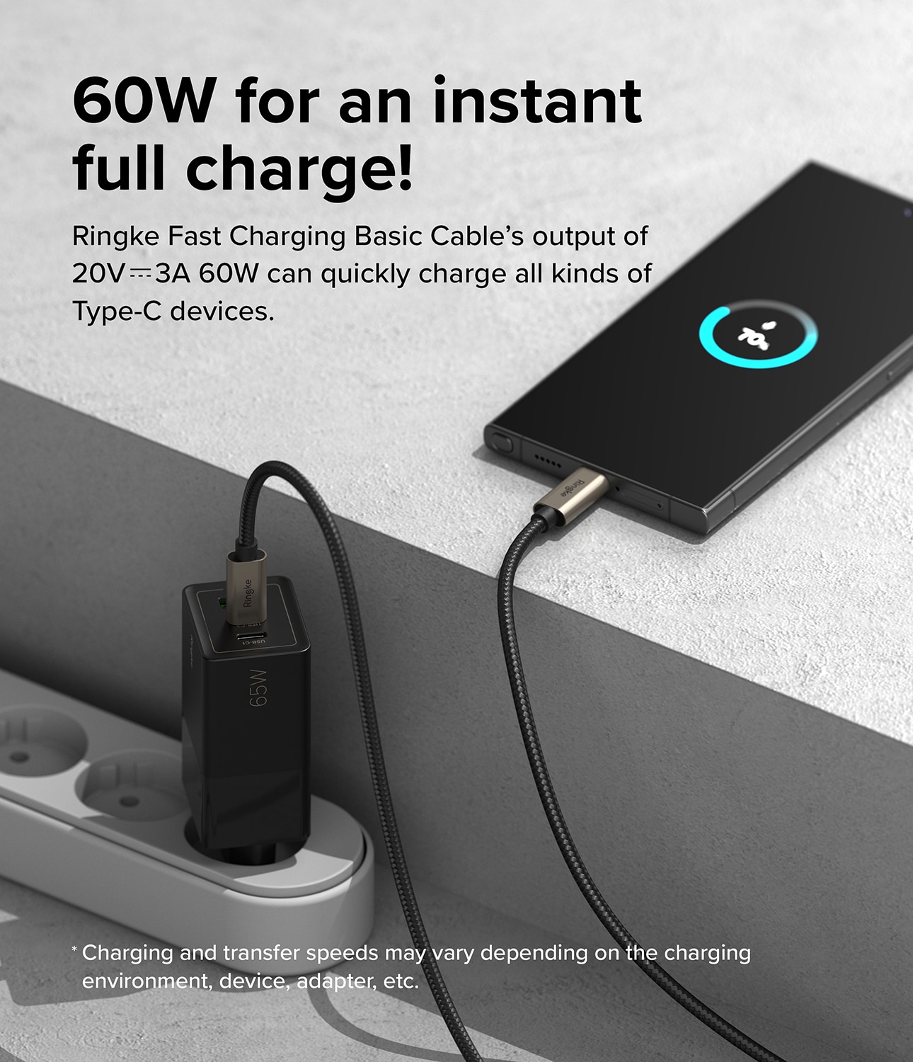 Fast Charging Basic Kabel USB-C -> USB-C 2m svart