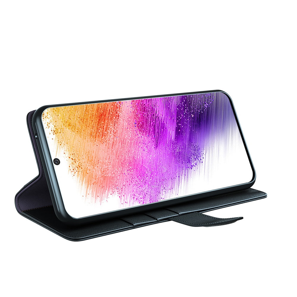 Äkta Läderfodral Samsung Galaxy A73 5G svart