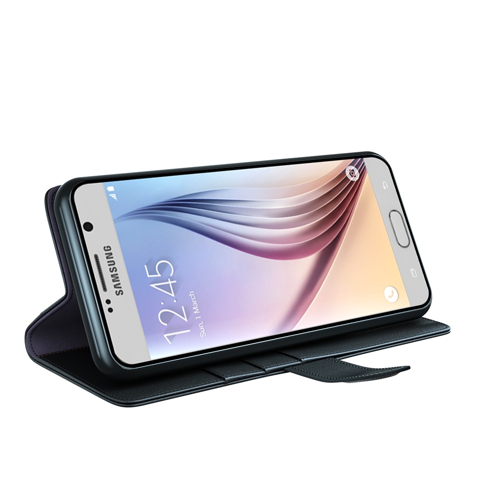 Äkta Läderfodral Samsung Galaxy S6 svart