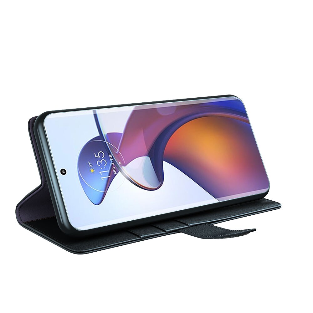 Äkta Läderfodral Motorola Edge 30 Fusion Svart