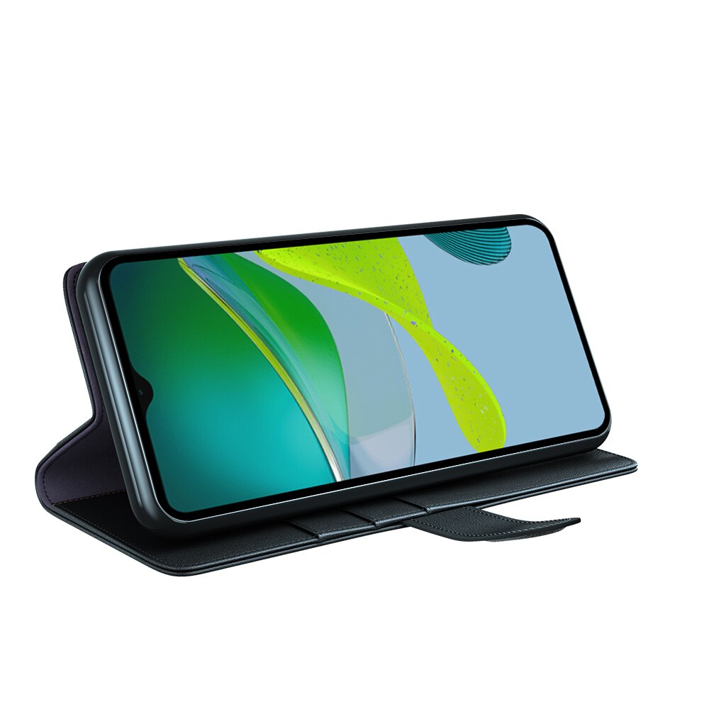 Äkta Läderfodral Motorola Moto E13 Svart