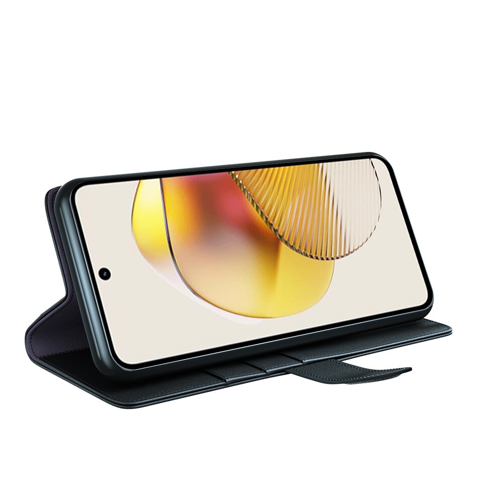 Äkta Läderfodral Motorola Moto G73 Svart
