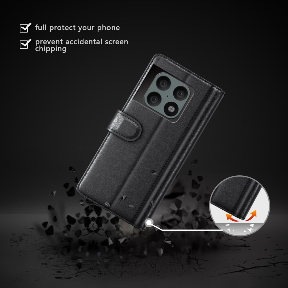 Äkta Läderfodral OnePlus 10 Pro svart