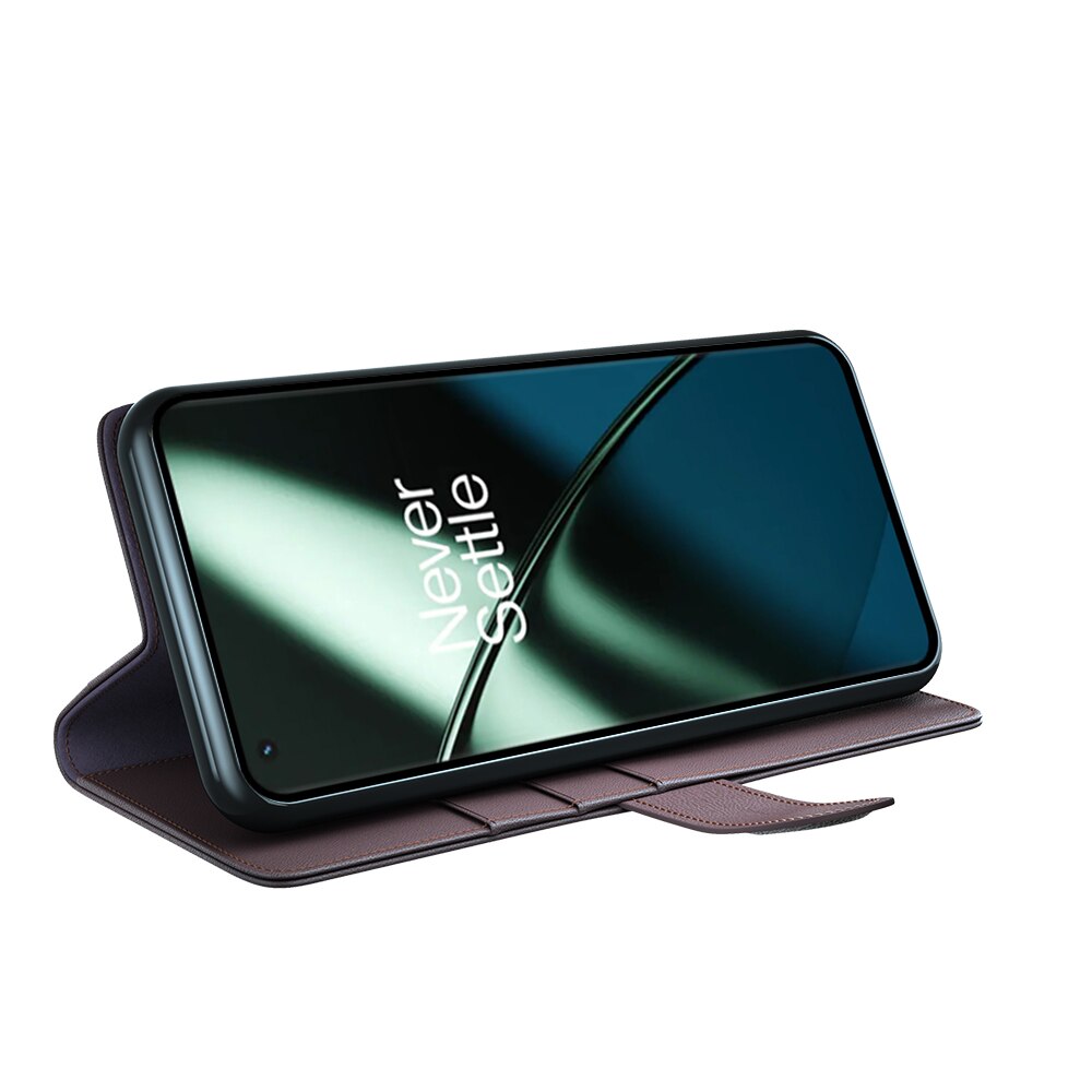 Äkta Läderfodral  OnePlus 11 Brun