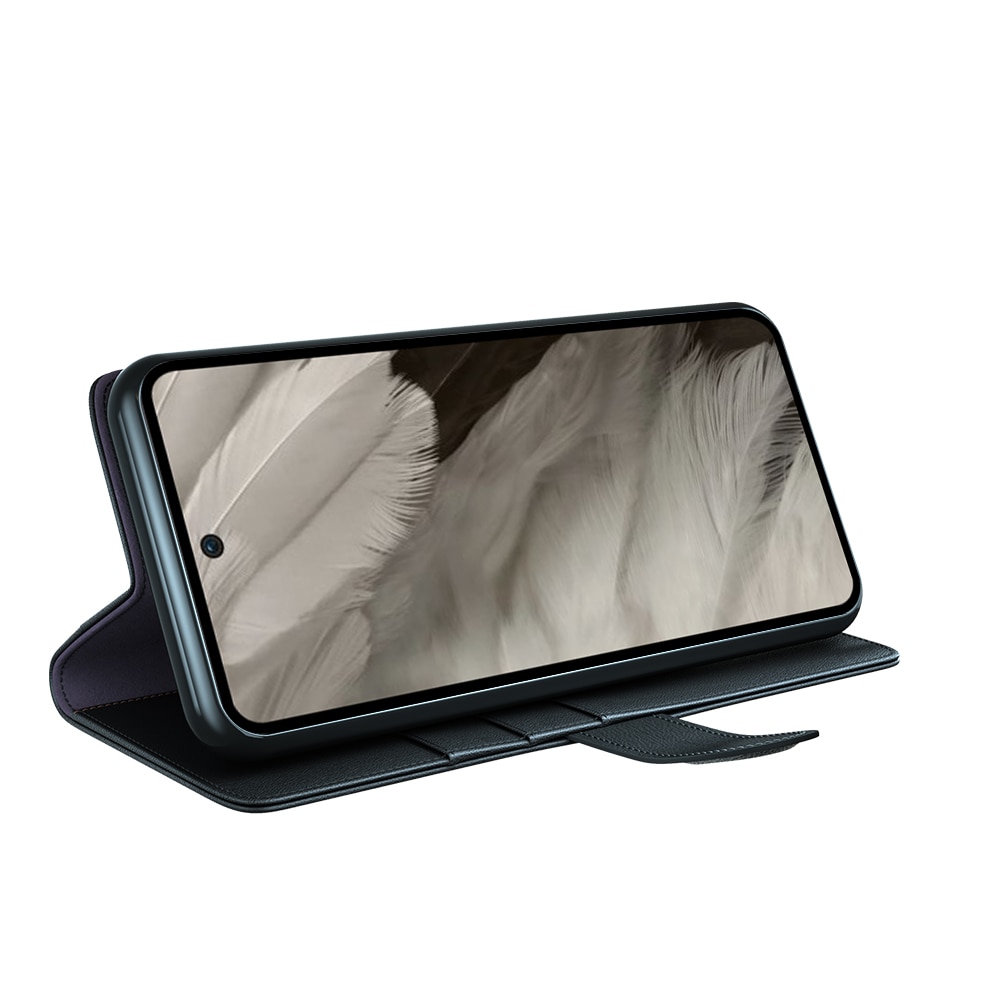 Äkta Läderfodral Google Pixel 7a Svart