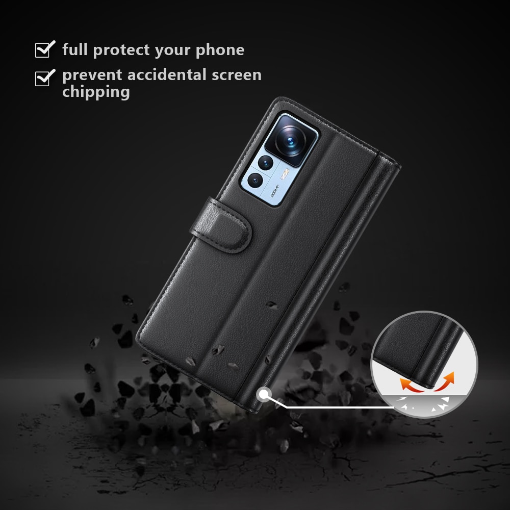 Äkta Läderfodral Xiaomi 12T/12T Pro Svart