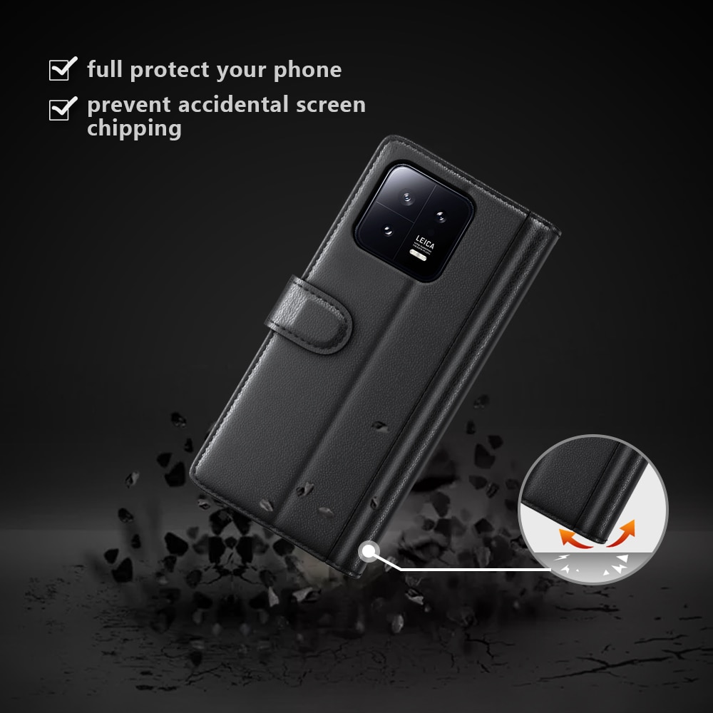 Äkta Läderfodral Xiaomi 13 Svart