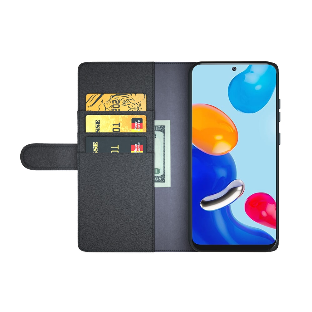 Äkta Läderfodral Xiaomi Redmi Note 11 Pro svart