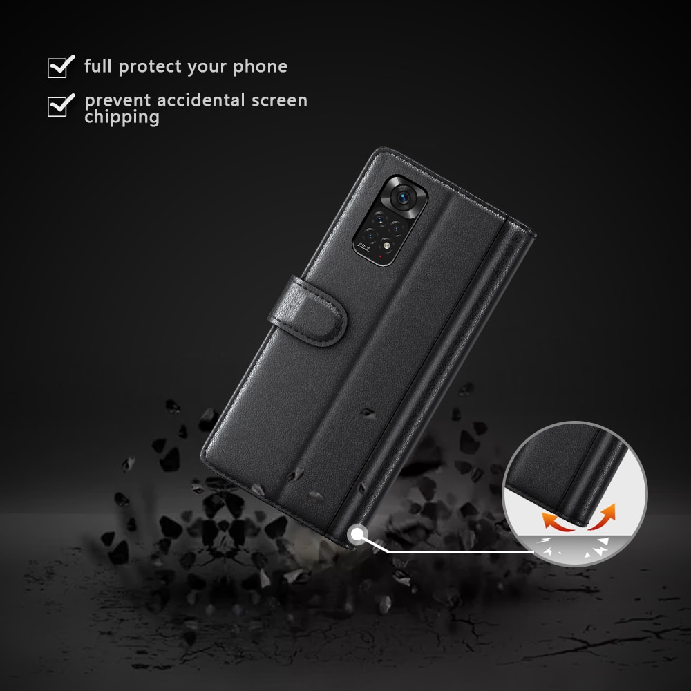 Äkta Läderfodral Xiaomi Redmi Note 11 Pro Svart