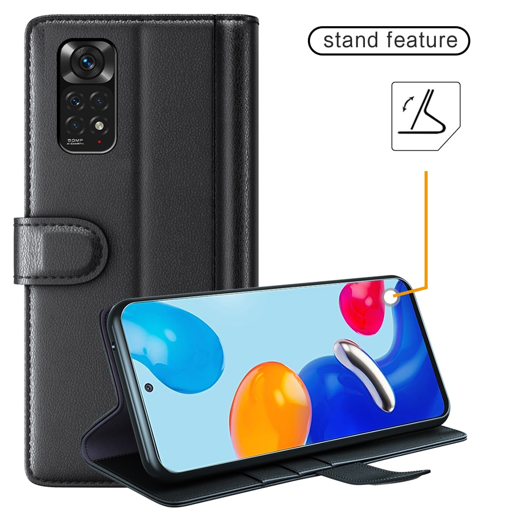 Äkta Läderfodral Xiaomi Redmi Note 11 Pro Svart
