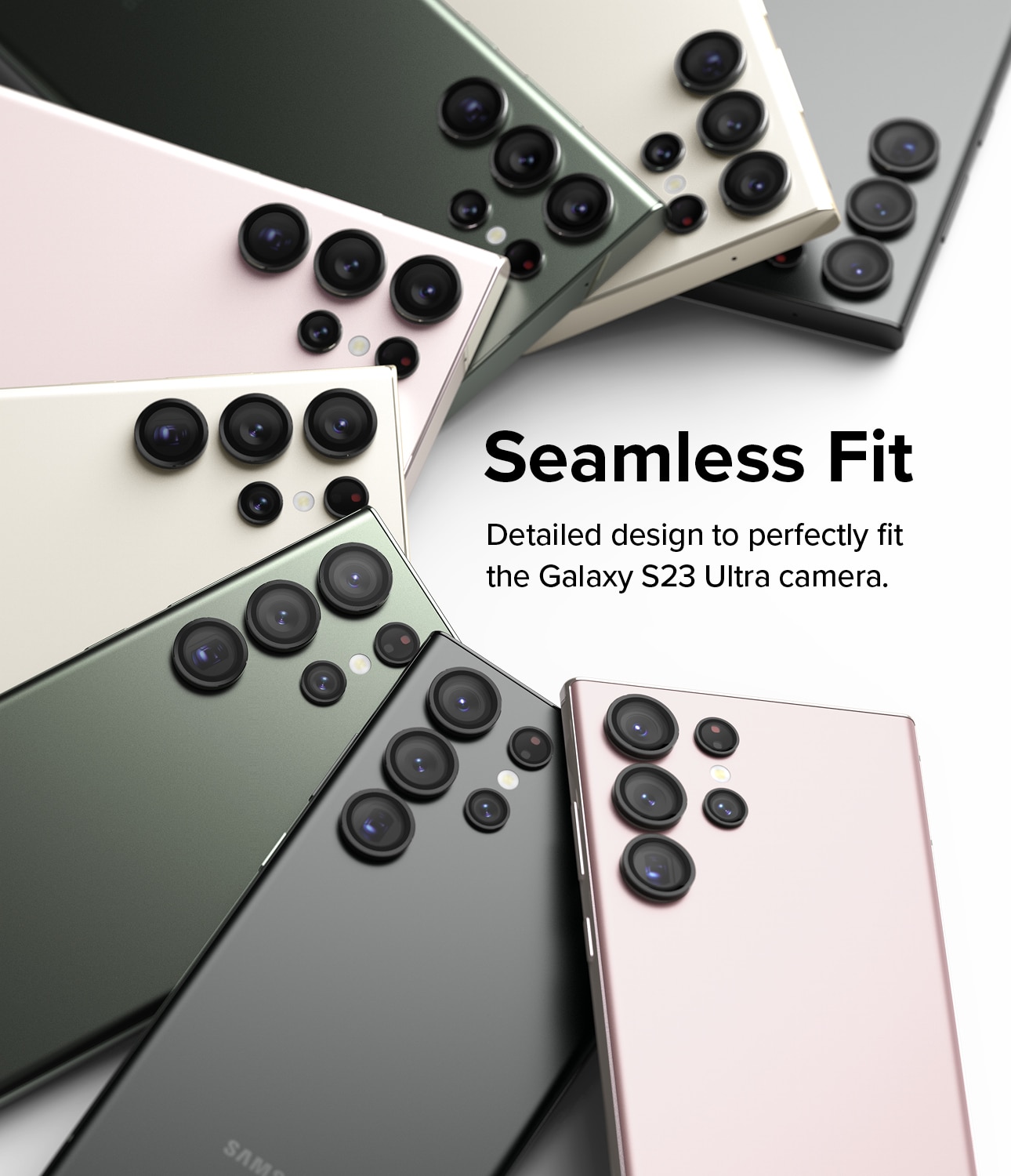 Camera Lens Frame Glass Samsung Galaxy S23 Ultra Svart