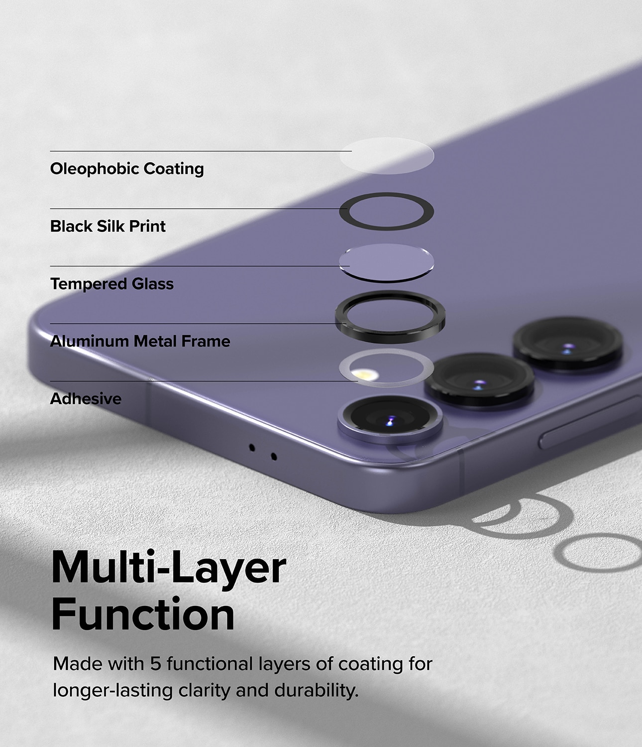 Camera Lens Frame Glass Samsung Galaxy S24 Svart