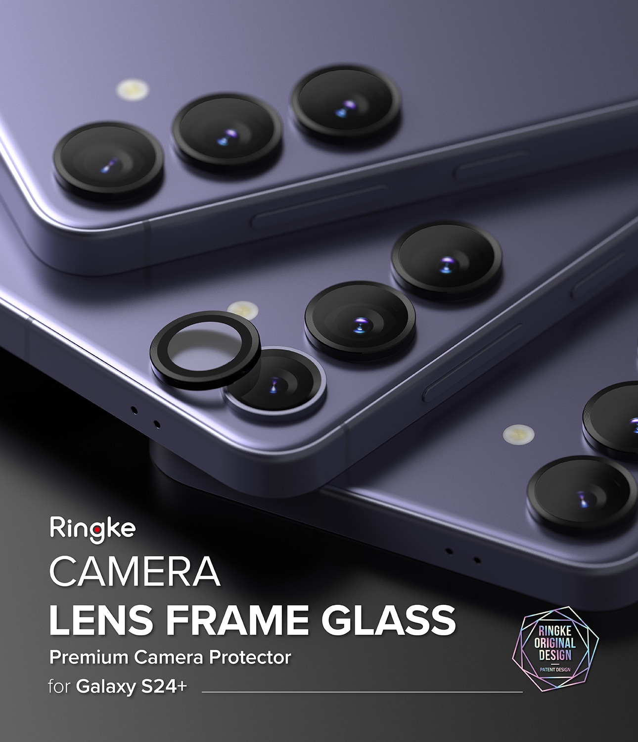 Camera Lens Frame Glass Samsung Galaxy S24 Plus Svart