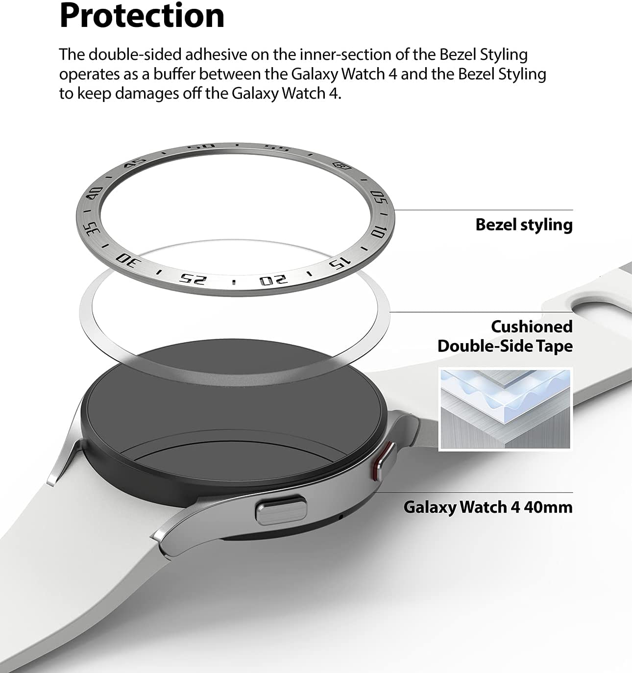 Bezel Styling Samsung Galaxy Watch 4/5 40mm Silver