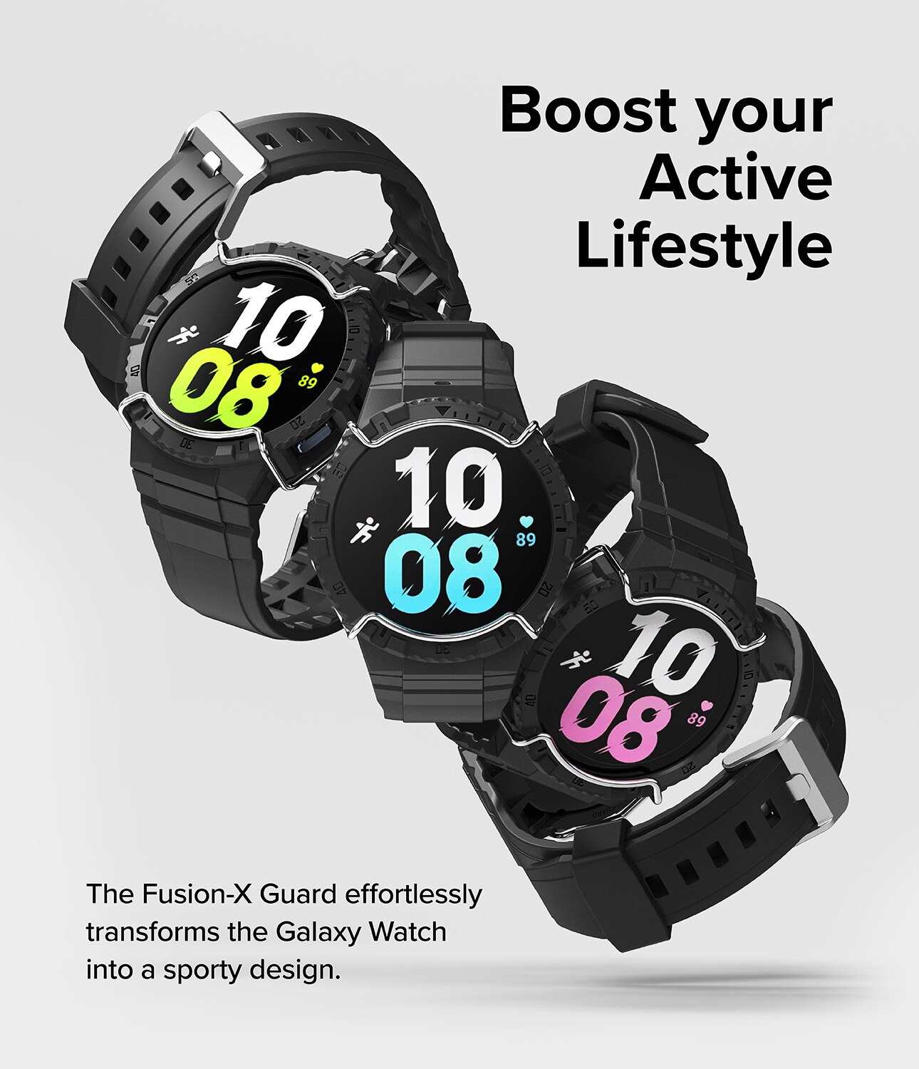 Fusion-X Guard Case+Band Samsung Galaxy Watch 4 44mm Black