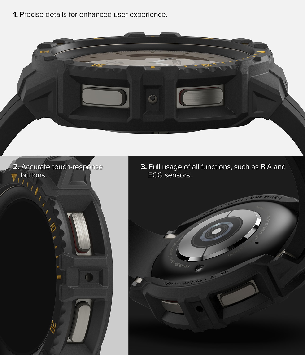 Fusion X Skal Samsung Galaxy Watch 5 Pro 45mm Black (Yellow Index)