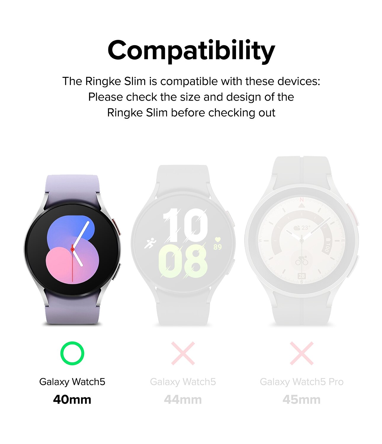 Slim Case (2-pack) Samsung Galaxy Watch 5 40mm Flerfärgad/mönster