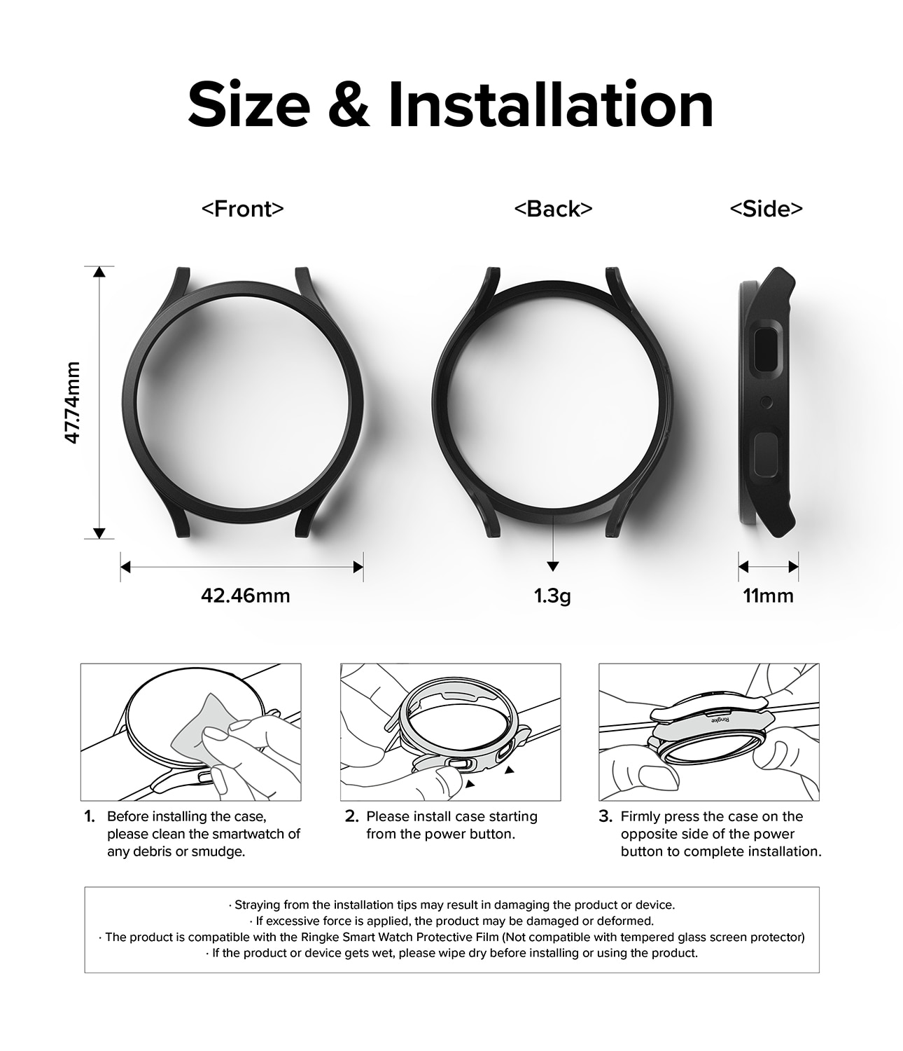 Slim Case (2-pack) Samsung Galaxy Watch 6 40mm Matte Black & Clear