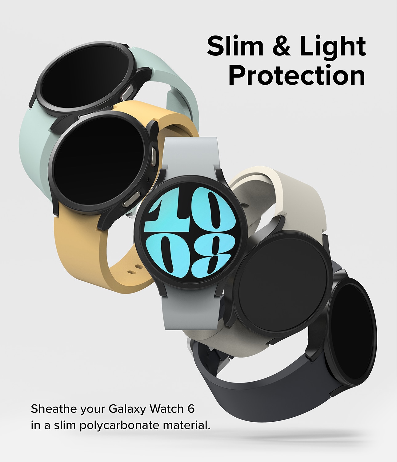 Slim Case (2-pack) Galaxy Watch 6 44mm Matte Black & Clear