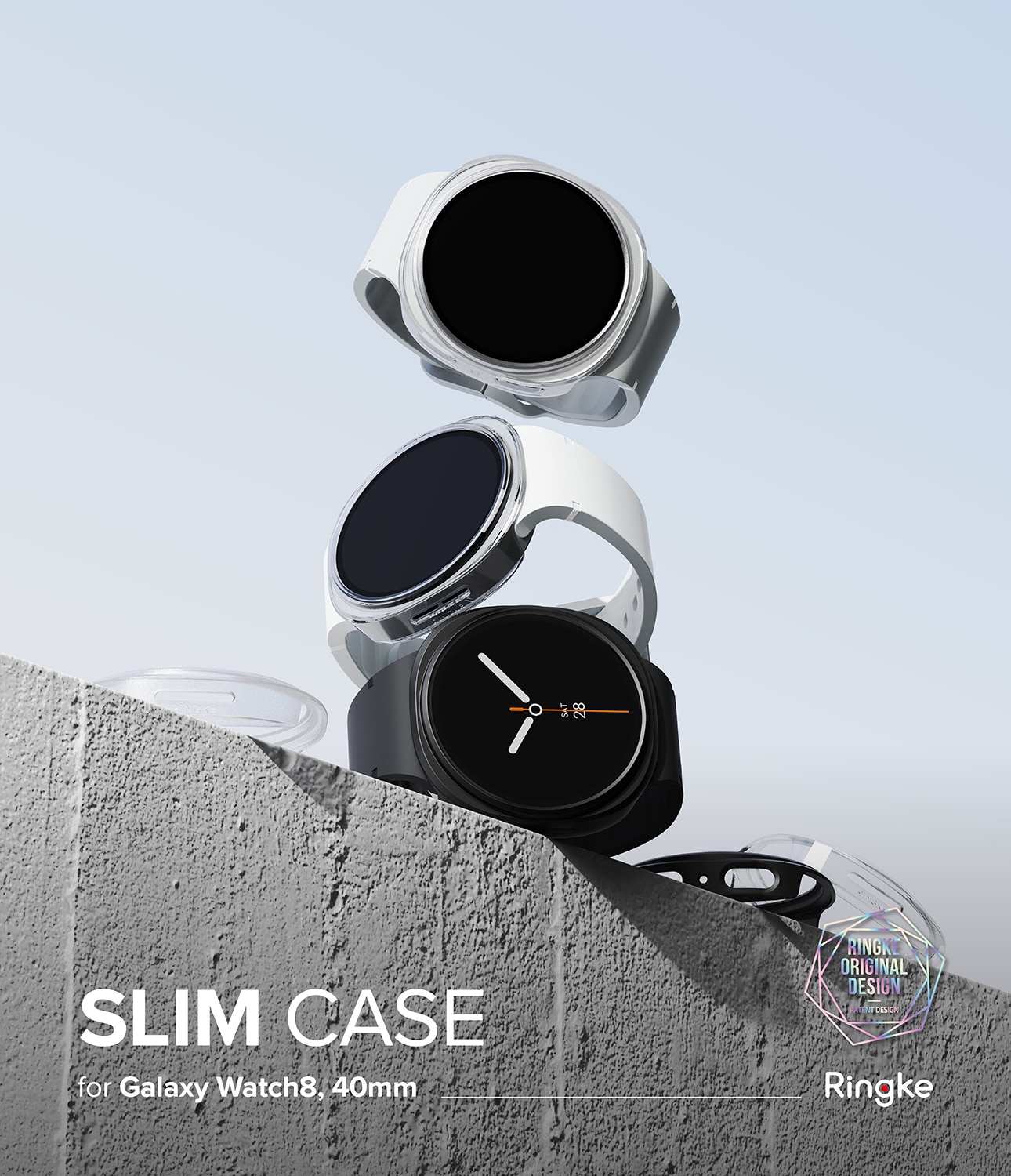 Slim Case (2-pack) Samsung Galaxy Watch 8 40mm Matte Black & Clear