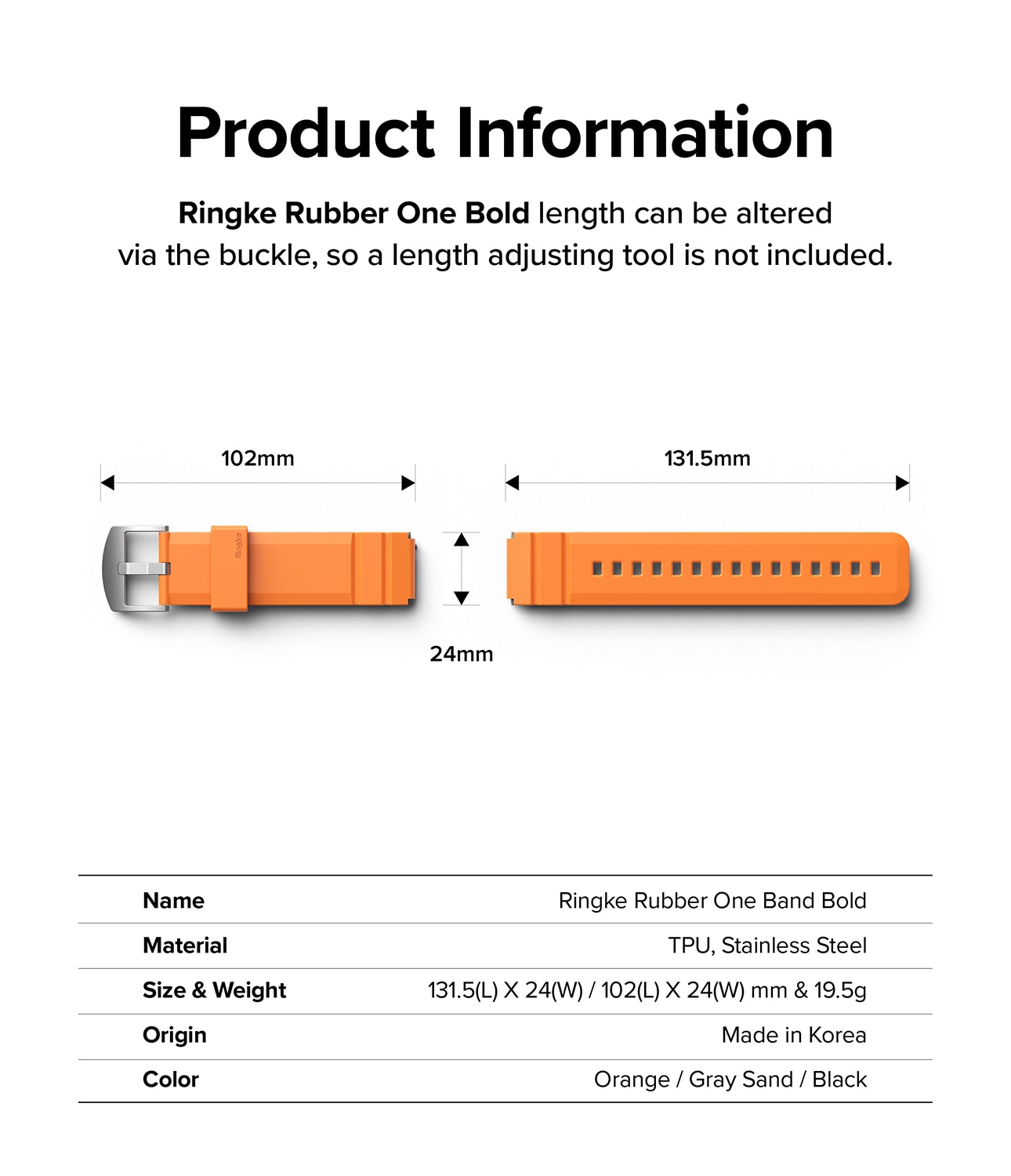 Rubber One Bold Band Withings ScanWatch 2 42mm Orange