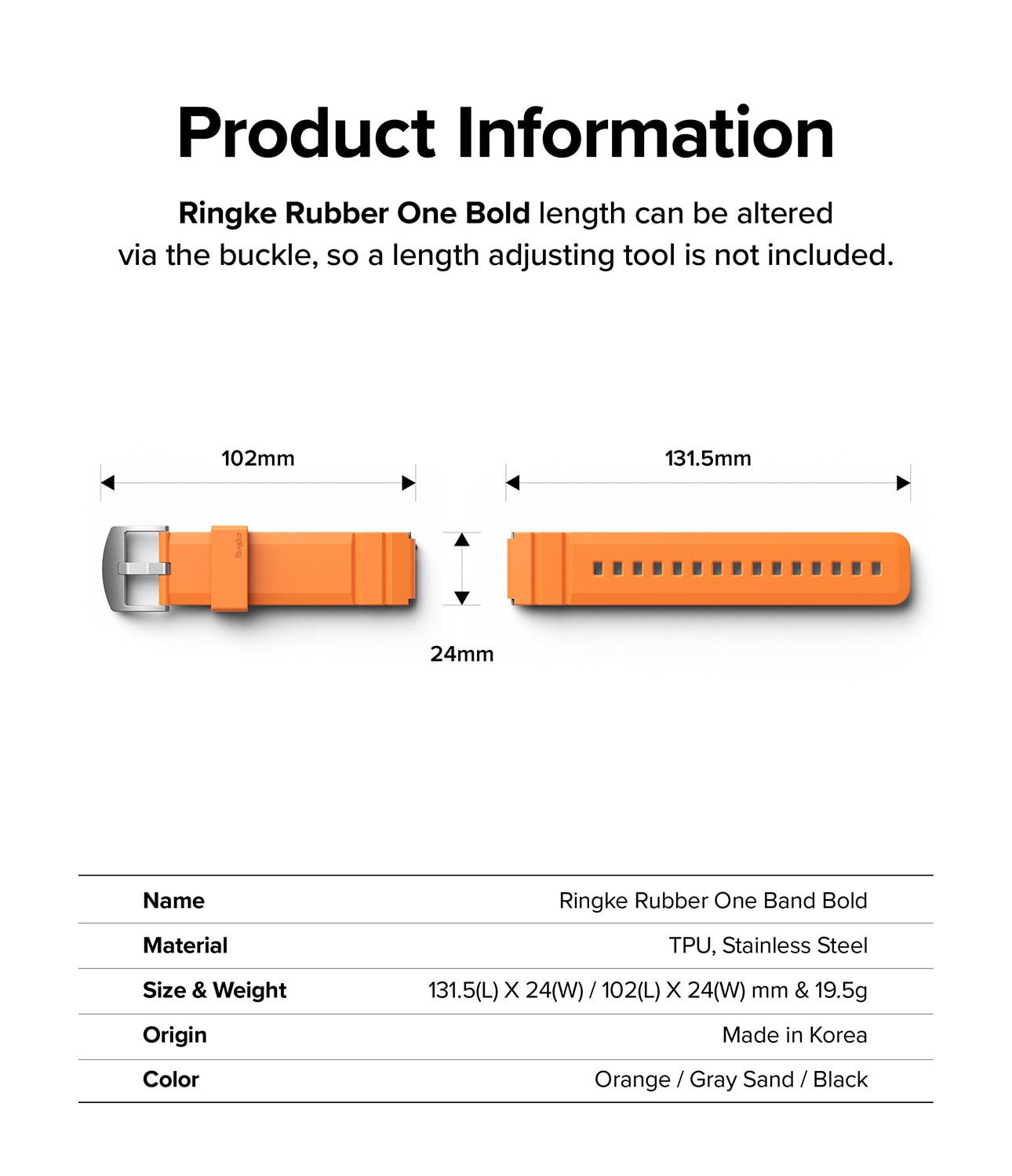 Rubber One Bold Band Samsung Galaxy Watch 6 Classic 43mm Orange