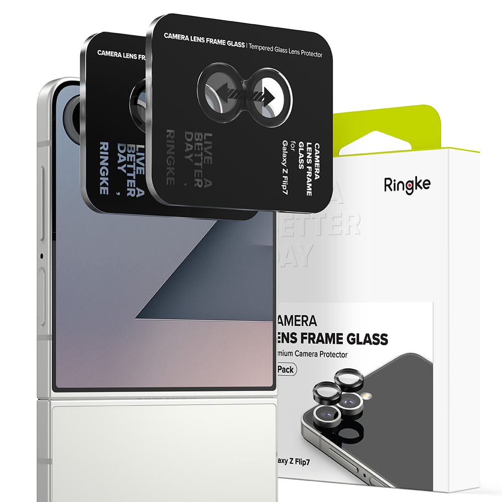 Camera Lens Frame Glass (2-pack) Samsung Galaxy Z Flip 7 Black