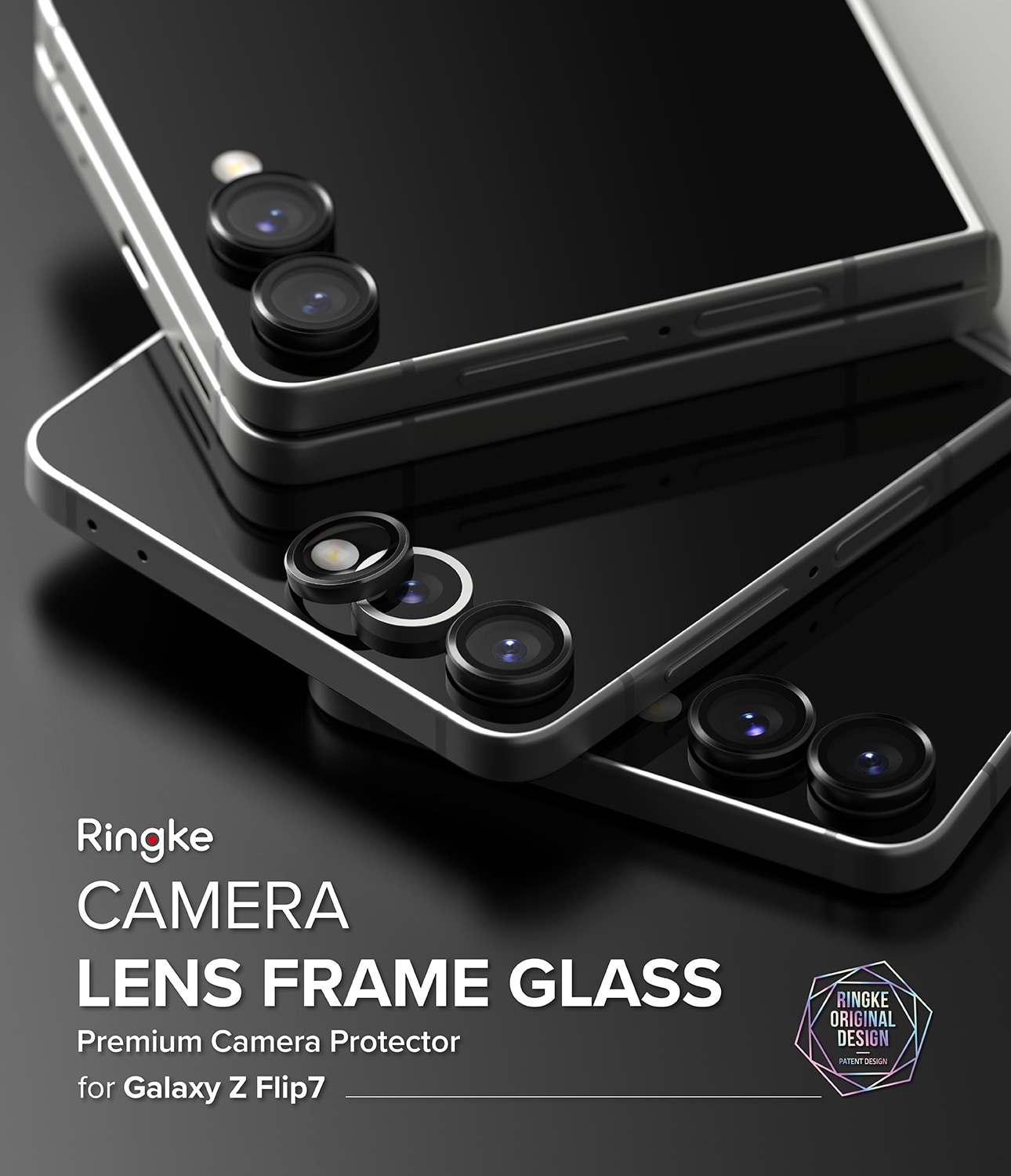 Camera Lens Frame Glass (2-pack) Samsung Galaxy Z Flip 7 Black