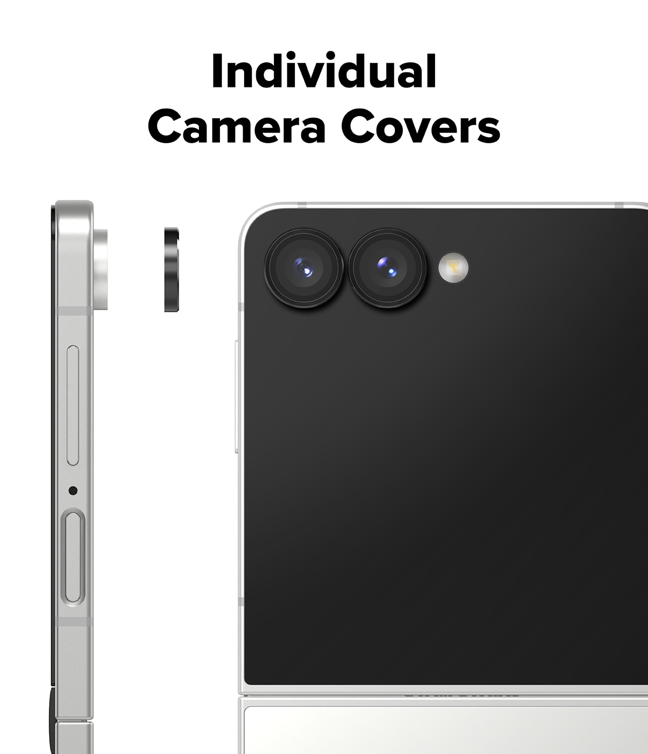 Camera Lens Frame Glass (2-pack) Samsung Galaxy Z Flip 7 Black