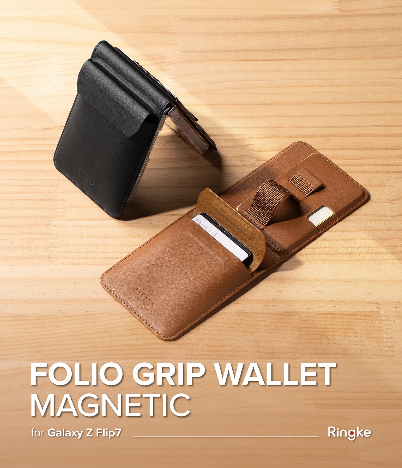 Folio Grip Wallet Magnetic Samsung Galaxy Z Flip 7 Black