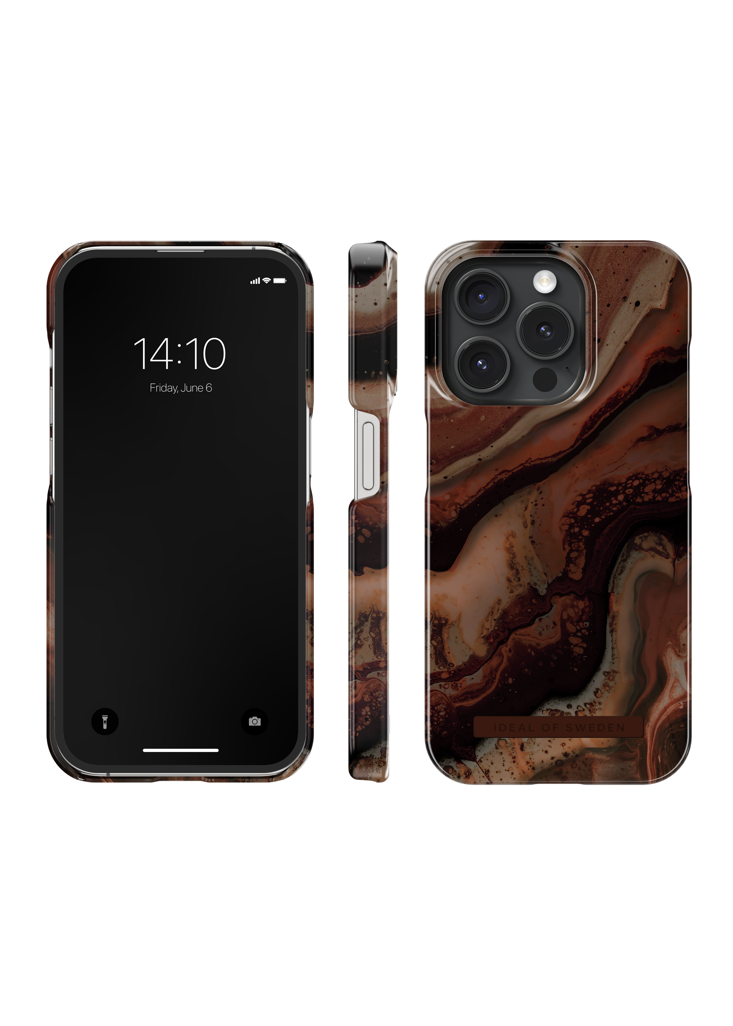 Fashion Case iPhone 15 Pro Dark Amber Marble