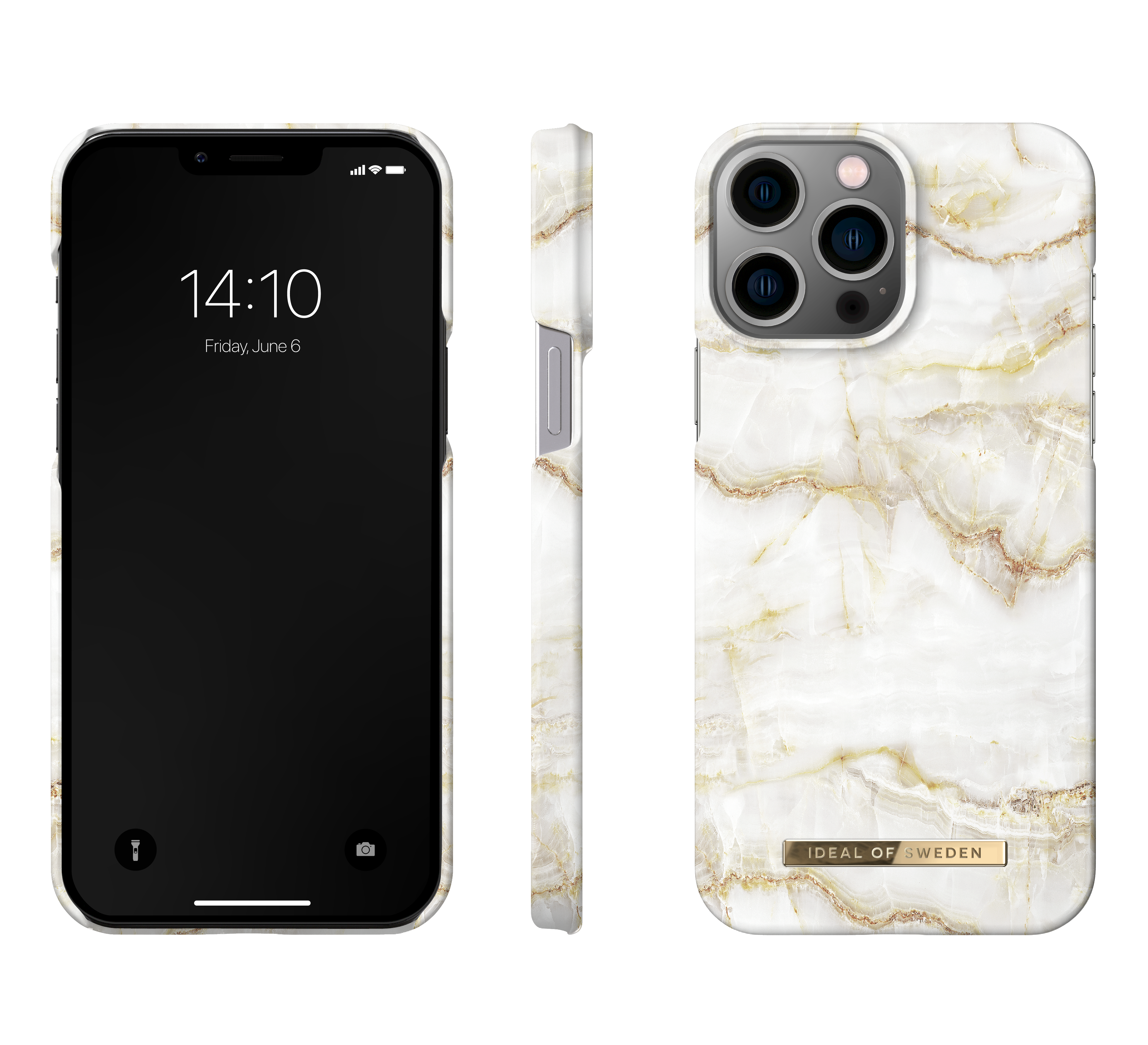 Fashion Case iPhone 13 Pro Max Golden Pearl Marble