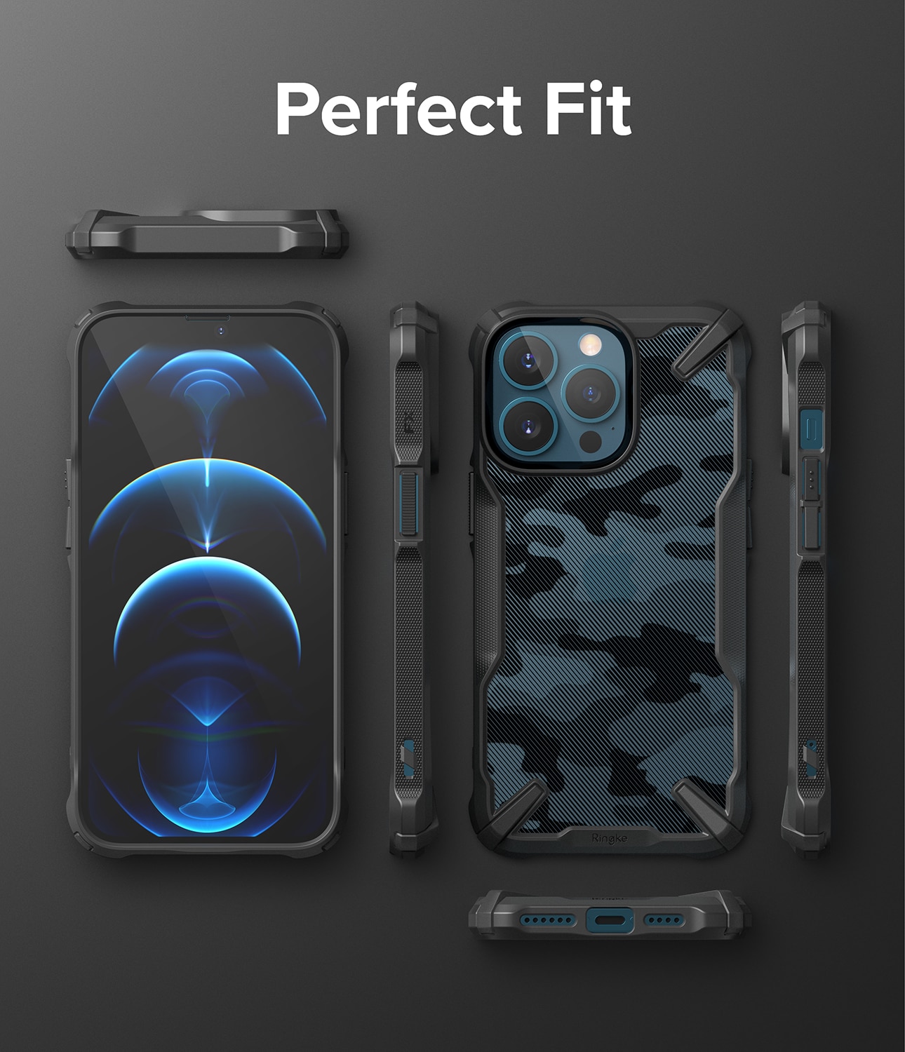 Fusion X Design Case iPhone 13 Pro Max Camo Black
