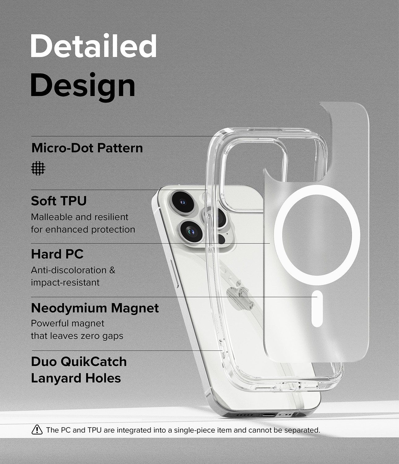 Fusion Magnetic Case iPhone 15 Pro Matt transparent