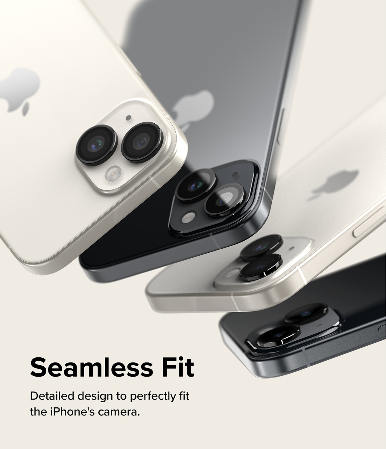 Camera Lens Frame Glass iPhone 15 Svart