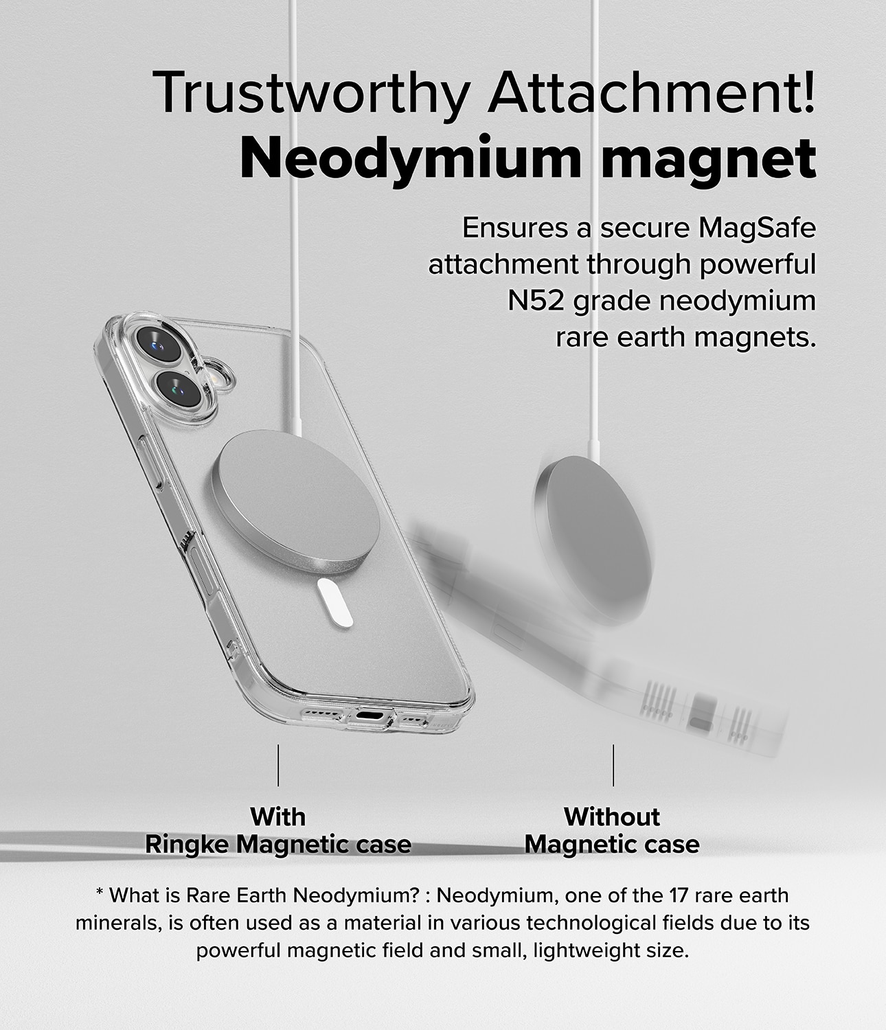 Fusion Magnetic Case iPhone 16 Plus Genomskinlig