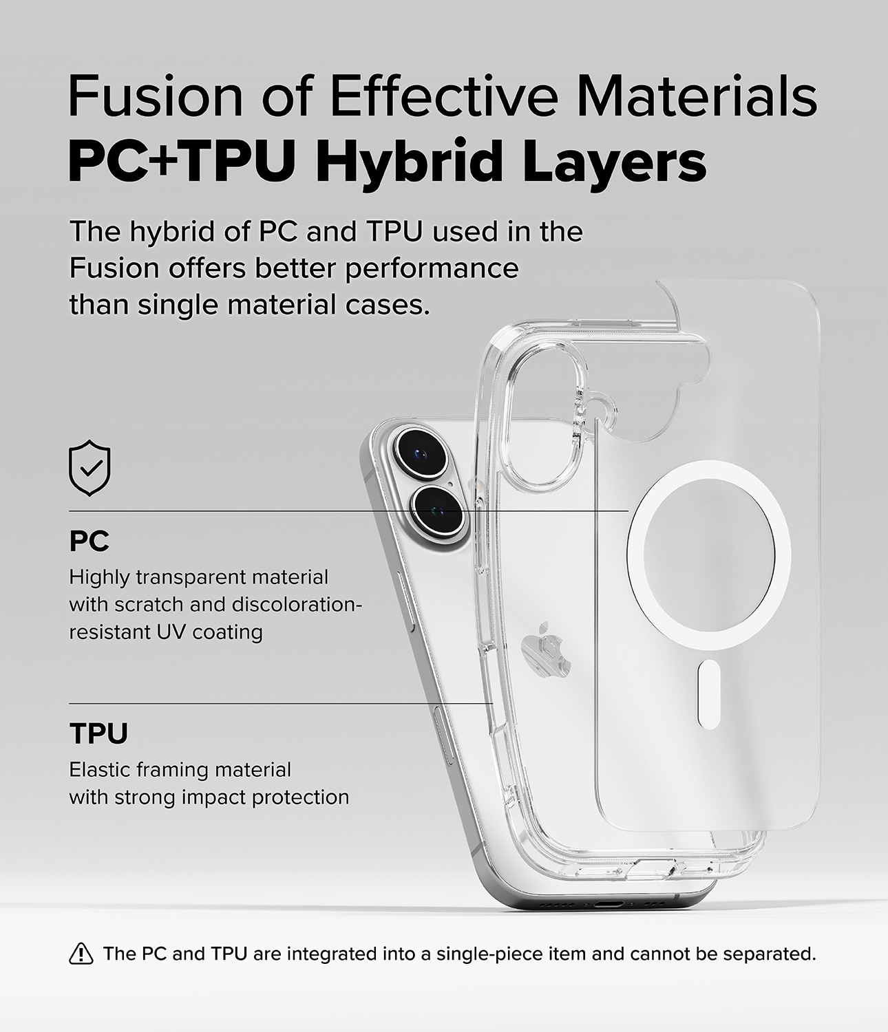 Fusion Magnetic Case iPhone 16 Plus Genomskinlig